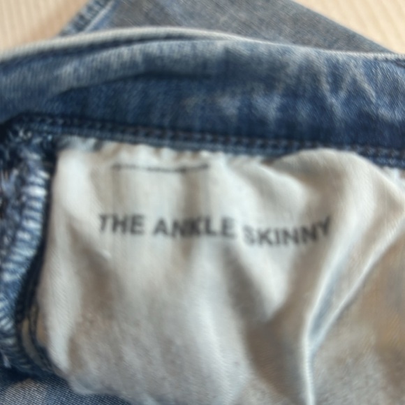 7FAM the Ankle Skinny blue jeans faded look w multiple pockets stretchy fabric - Picture 9 of 11